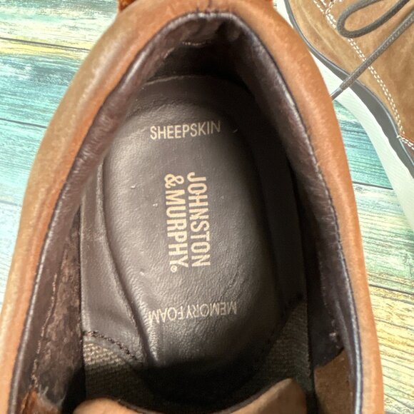 Johnston & Murphy Oxfords Mens Size 9.5M Brown Nubuck Leather Dress Comfort Work - Picture 10 of 11